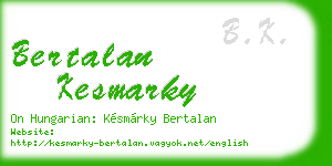 bertalan kesmarky business card